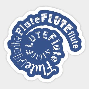 Flute Spiral White Text Sticker